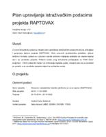 Plan upravljanja istraživačkim podacima projekta RAPTOVAX